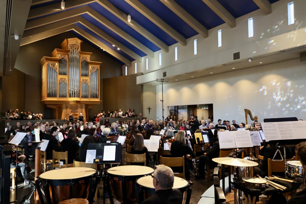 Looking out from the timpani and percussion at St. Bartholomew's Episcopal Church.
